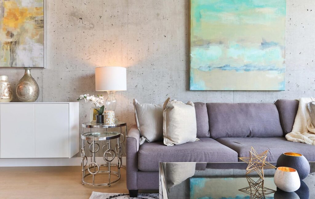 sala de estar en una casa en venta